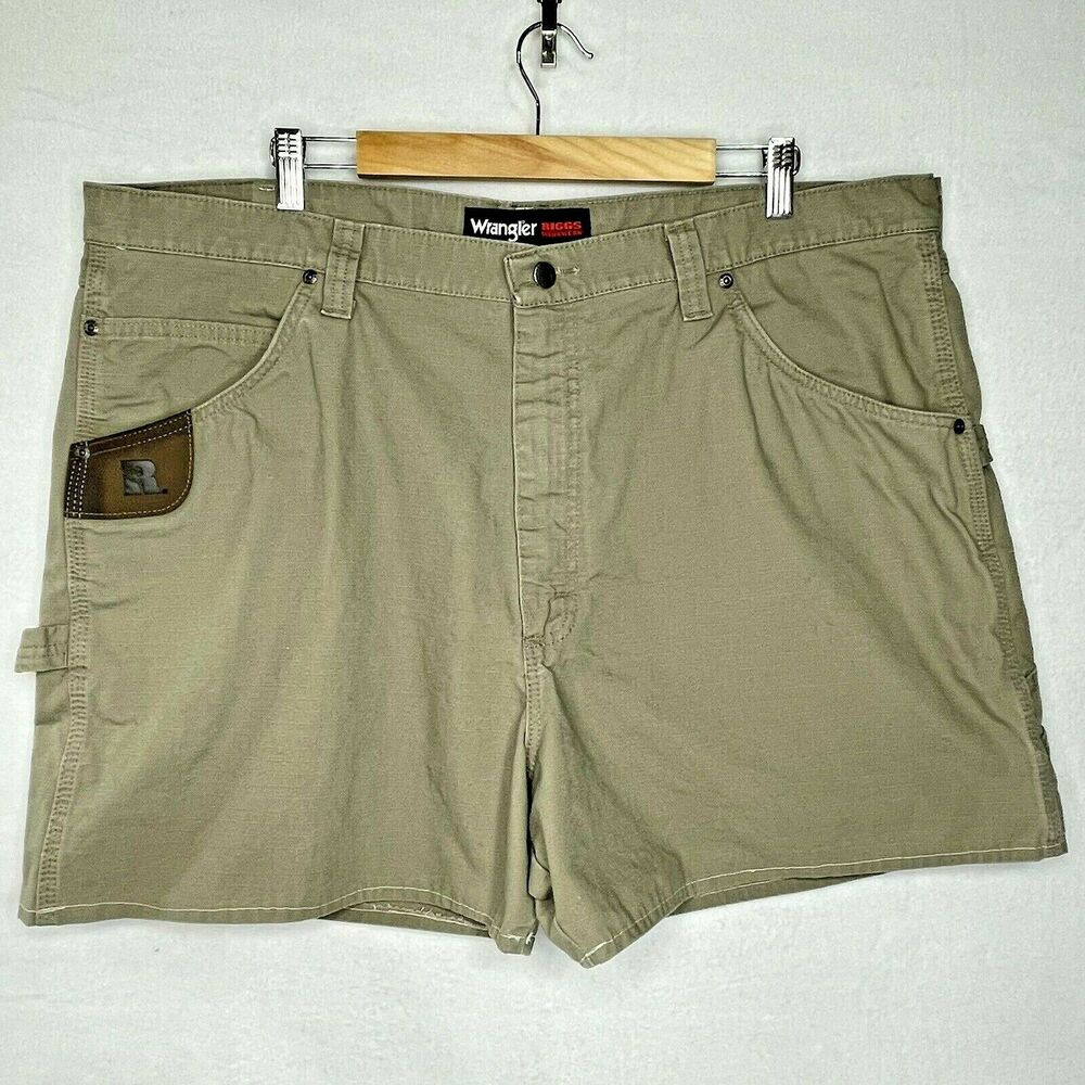 Wrangler Riggs Workwear Ripstop Cotton Khaki Cargo Carpenter Shorts Mens Size 42